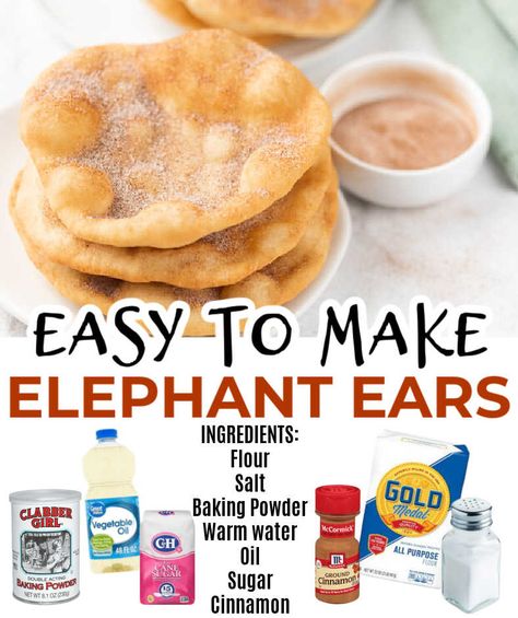 Elephant Ears In Air Fryer, Elephant Ears Dessert, Elephant Ear Recipe Easy, Air Fryer Elephant Ears Recipe, How To Make An Elephant Ear, Air Fryer Elephant Ears, Homemade Elephant Ears Easy, Easy Fried Dough, Fair Elephant Ears Recipe