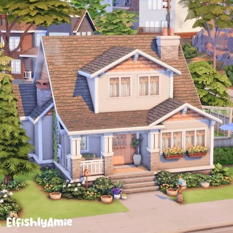 Sims Craftsman House, Sims 4 Family House San Sequoia, Sims Growing Together House, Sims 4 House 3 Bedroom, Sims 4 House Gallery Id, Sims 4 Craftsman, Sims 4 Craftsman House, Sims 4 Growing Together House, Cute Family House