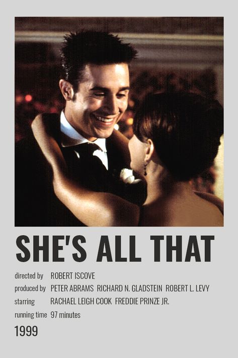 She’s All That Poster, She's All That Movie Poster, Shes All That Movie Poster, Shes All That Poster, Classic Rom Coms, Old Love Movies, She’s All That Movie, She's All That, 2000s Rom Com Aesthetic