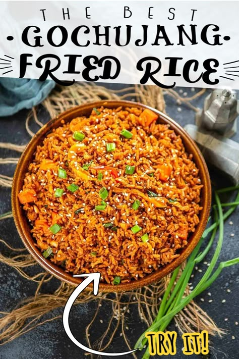 Korean Style Fried Rice, Spicy Rice Dishes, Korean Rice Dishes, Korean Beef Fried Rice, Korean Rice Recipes, Gochujang Vegetables, Gochujang Rice Cakes, Recipes Using Gochujang Korean Food, Korean Fried Rice Recipe