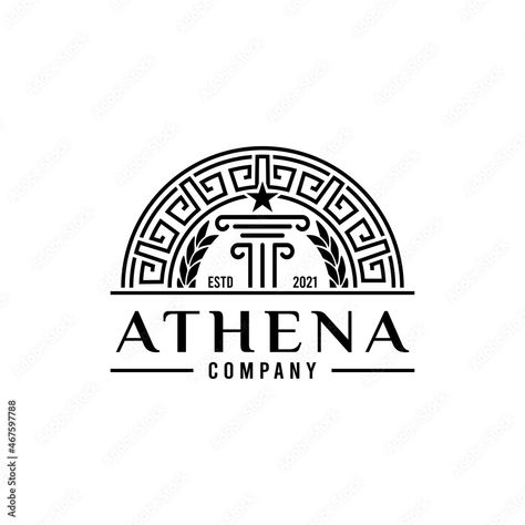 Philosophy Logo Design, Ancient Logo Design, Greek Typography Design, Greek Mythology Logo, Greek Logo Design, Greek Graphic Design, Ancient Logo, Pattern Logo Design, Ancient Greek Design