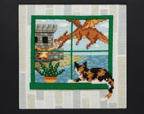 LolaCrowCrossStitch - Etsy Flight Of Dragons, Cat Dragon, Cross Stitch Stocking, Dragon Cross Stitch, Halloween Cross Stitch Patterns, Cat Cross Stitch Pattern, Small Cross Stitch, Halloween Cross Stitches, Cat Cross Stitch