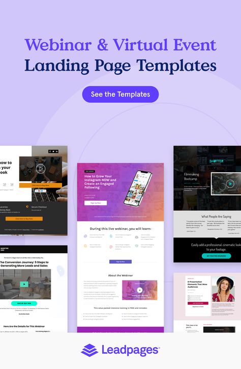 Webinar Landing Page Templates Webinar Landing Page, Landing Page Examples, Event Registration, Landing Pages, Marketing Courses, Page Template, Landing Page, Promotion, Marketing