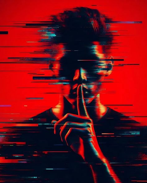 "Embrace the digital disruption with this edgy, modern artwork. The glitch effect and bold red and black tones create a striking visual that captures the essence of our online identities and the transient nature of the digital world. #Art #Tech #Identity" #DigitalArt #GlitchArt #ModernArt #TechStyle #RedAndBlack #SilhouetteArt #ProfilePic #PointingUp #DigitalIdentity #CyberVibe #EdgyArtwork #ContemporaryDesign #GraphicDesign #MovementArt #AbstractExpressionism #OnlineWorldRepresentation #Pix... The Glitch, Tech Aesthetic, Glitch Effect, Black Tones, Glitch Art, Silhouette Art, Digital World, World Art, Modern Artwork