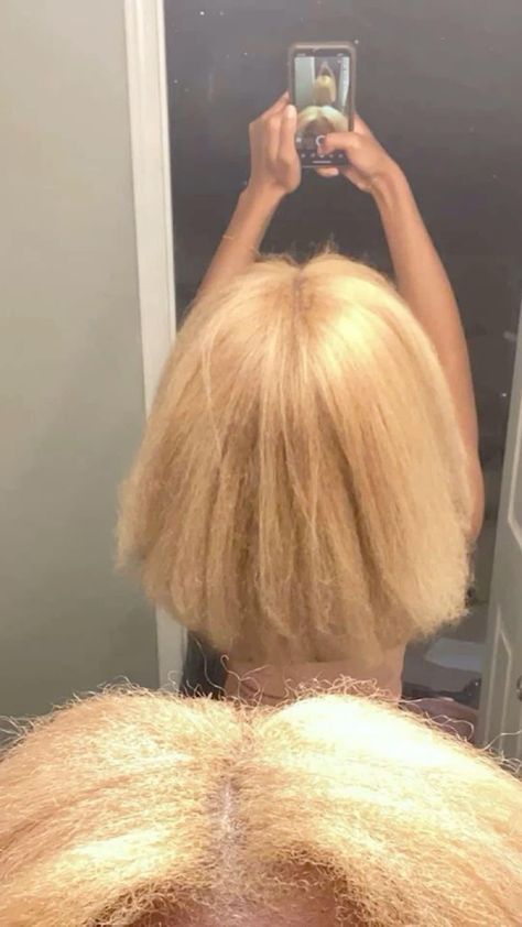 Dyed Blonde Hair Black Women, Ash Blonde Hair Black Women Natural, Blonde Hair Silk Press, Ash Blonde Black Women Natural Hair, Dirty Blonde Black Women, Blonde Dyed Hair Black Women, Blonde Hair Natural Black Women, Blonde Silk Press Natural Hair, Honey Blonde Silk Press