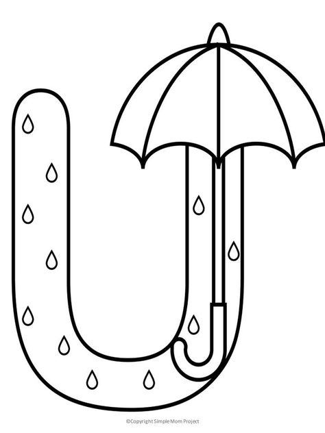 Letter A Coloring Page For Preschool, Letter U Crafts For Kindergarten, Letter U Arts And Crafts For Preschool, Letter U Activity For Preschoolers, Letter U Umbrella Craft, Letter U Craft Preschool, Letter U Coloring Page Free Printable, Letter U Coloring Page, U Preschool Crafts