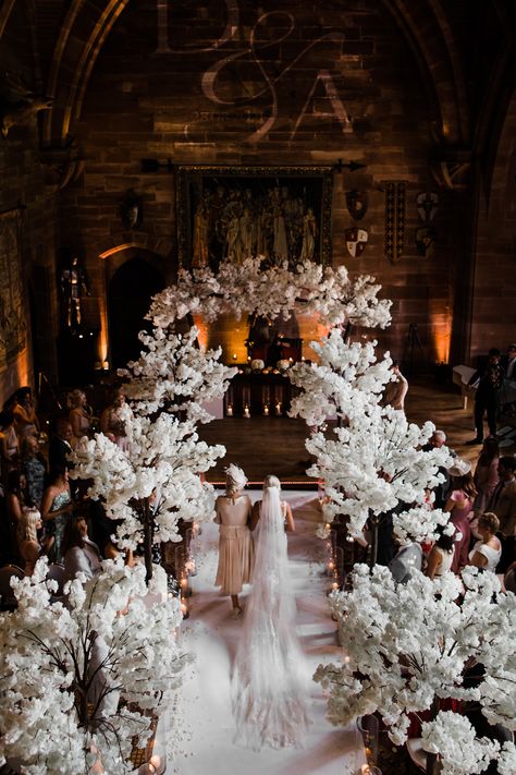 Bride walking down the aisle with her mum on her wedding day Castle Wedding Theme, Gobo Projection, Peckforton Castle, Castle Wedding, Light Project, Book Your Appointment, The Castle, Fairytale Wedding, Wedding Coordinator