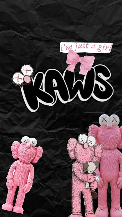 Kaws wallpaper Kaws Pfp Y2k, Cute Wallpapers Kaws, Kaws Wallpaper For Ipad, Kaws Lockscreen Wallpaper, Kaws Homescreen Layout, Pink Wallpaper Kaws, Cute Kaws Wallpaper, Klaws Wallpapers, Kaws Pink Wallpaper