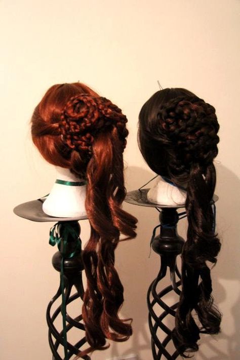 Victorian / Renaissance / Medieval Braided Wig - Custom Made Era Hairstyles, Victorian Era Hairstyles, Victorian Hair, Twist Curls, Individual Braids, Hair Romance, Victorian Hairstyles, Braided Wig, Braided Updo