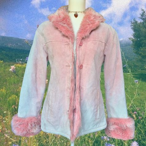 pink penny lane coat ☽༓･*˚⁺‧͙ baby pink color,... - Depop 2000s Fluffy Jacket, Y2k Coat, Fur Trim Coat Y2k, Pink Penny Lane Coat, Pink Faux Fur Outerwear With Fur Trim, Winter Pink Fluffy Fur Coat, Thrift Wishlist, Baby Pink Color, Penny Lane Coat