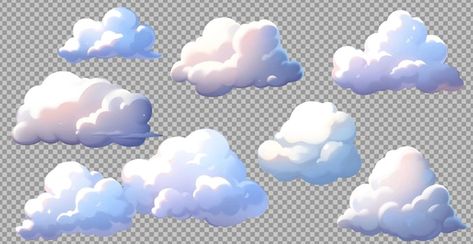 Sky Illustration Cloud, Cloud Graphic Design, Cloud Village, Cloud Animation, Stylized Clouds, Clouds Illustration, Cloud Effect, Isometric Room, Cloud Tutorial