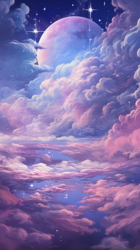 Pastel, Bonito, Space Themed Aesthetic, Iphone Wallpaper Galaxy, Sky Wallpaper Aesthetic, Cloudy Aesthetic, Cloud Painting Acrylic, Cloud Purple, Cloud Paintings