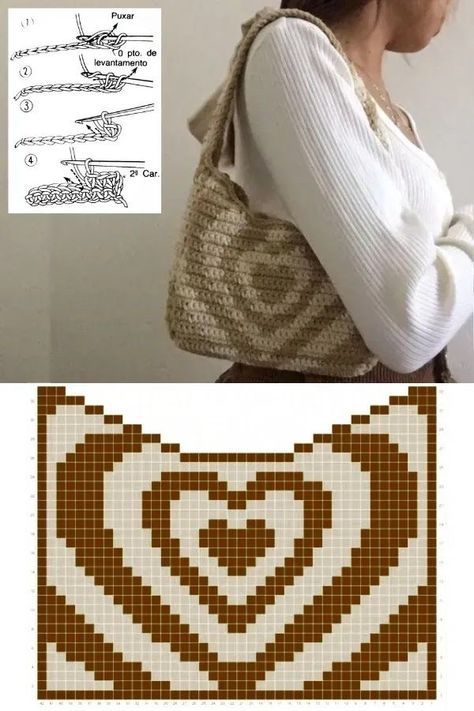 Tapestry Crochet Patterns Bags, Traditional Tapestry, Tapestry Bags, Tapestry Handbags, Poncho Crochet, Graph Crochet, Crochet Fairy, Free Crochet Bag, Bags Ideas