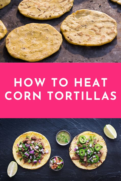 Soft Corn Tacos, Making Corn Tortillas, Baked Corn Tortillas, Corn Tortillas Tacos, Corn Taco Shells, Corn Tortilla Recipes, Fried Corn Tortillas, Corn Taco, Homemade Corn Tortillas