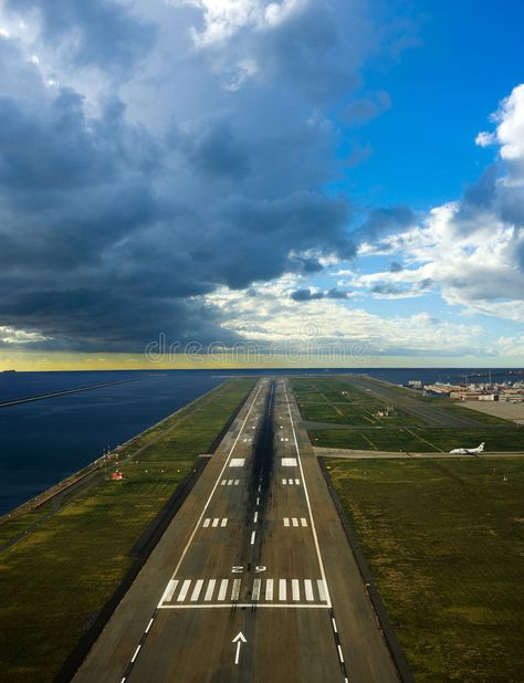 Runway airport. Runway of an airport near the sea with cloudy sky above , #SPONSORED, #airport, #Runway, #sea, #sky, #cloudy #ad Model Airplanes Display, Airplane Runway, Runway Airport, Runway 34, Airport Theme, Alex Pereira, Airport Runway, Aircraft Images, Unique Vehicles