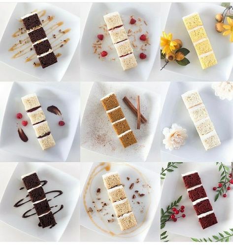 Cake Slices Presentation, Cake Slice Boxes, Wedding Cake Tasting, Cakes For Sale, Cake Photoshoot, Cake Slices, English Tea Party, Cake Filling, Cake Photos