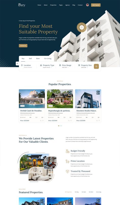 Real Estate Listing HTML Website Template Estate Layout, Real Estate Agent Aesthetic, Apartment Advertising, Rental Renovation, Nature Template, Icon Nature, Aesthetic Hotel, Real Estate Landing Pages, Luxury Logos