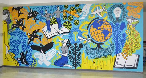 Inspirational Murals, Mural Art Design, Jungle Mural, Bridge Painting, Mosaic Animals, School Murals, Murals For Kids, Mosaic Murals, Jr Art