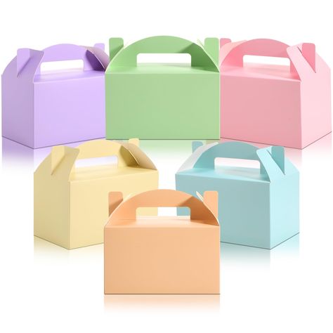 Pastel, Holiday Party Favors, Paper Candy, Colorful Paper, Paper Boxes, Gable Boxes, Birthday Celebrations, Candy Boxes, Treat Boxes