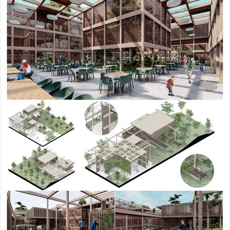 Homes for the homeless students Terrace Architecture Design, Tree In House Architecture, In Between Architecture, House Concept Architecture, Competition Architecture, Module Architecture, Grid Architecture, Social Housing Architecture, Interior Design Competition