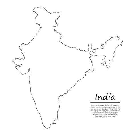 Indian Map Outline, India Outline Drawings, India Outline Map A4 Size, Map Canvas Painting, Biology Diagrams, Easy Scenery Drawing, Photo Wall Hanging, Halftone Dots, Map Outline