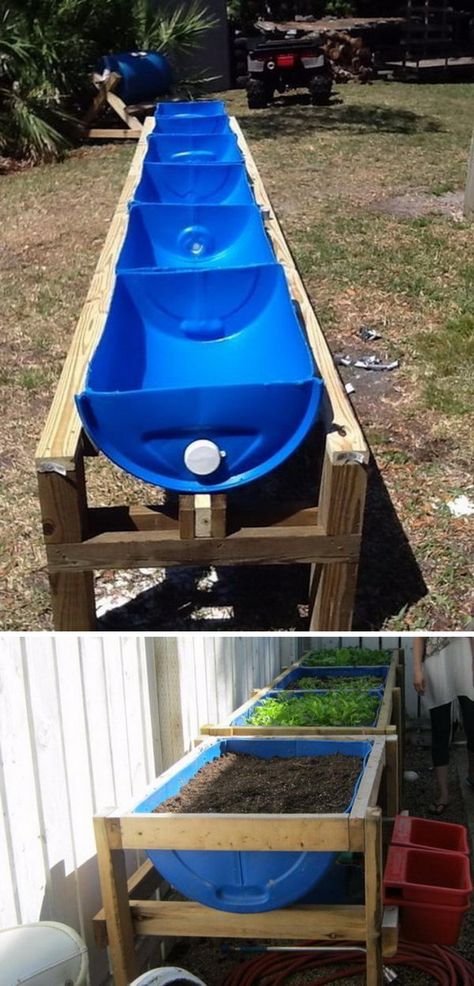 Upcycle 55 Gallon Drums for Raised Bed Gardens. Diy Raised Garden Bed, Cedar Raised Garden Beds, Diy Garden Bed, Concrete Patios, Vegetable Garden Raised Beds, 55 Gallon Drum, Building A Raised Garden, Diy Raised Garden, Raised Garden Beds Diy