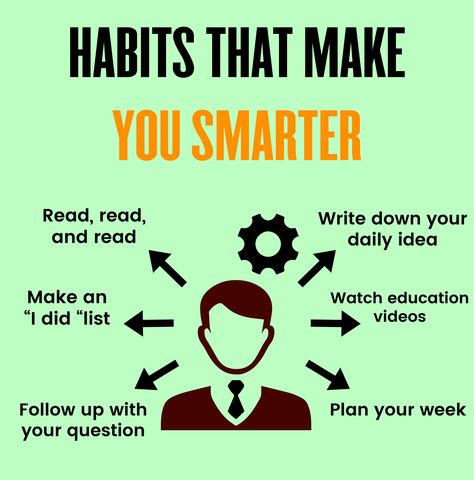 Habits That Make You Smarter, Smart Mindset, Practice Silence, Smart Habits, Get Smarter, Get Smart, Best Study Tips, Work Habits, How To Become Smarter