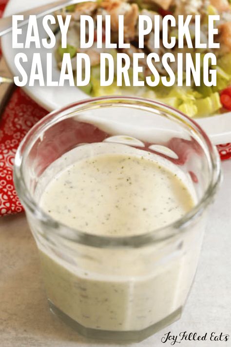 This Dill Pickle Salad Dressing is a dream come true! If you're a salad fan, you're not going to want to miss out on this. It's an easy dressing recipe that adds so much flavor! Dill pickle dressing is ready in less than 5 minutes of time and made with common ingredients! Dill Pickle Slaw Recipe, Dill Paste Recipe, Dill Pickle Dressing Recipe, Dill Pickle Ranch Dressing, Pickle Juice Salad Dressing, Dill Pickle Salad Dressing, Pickle Salad Dressing, Dill Pickle Dressing, Dill Dressing Recipe