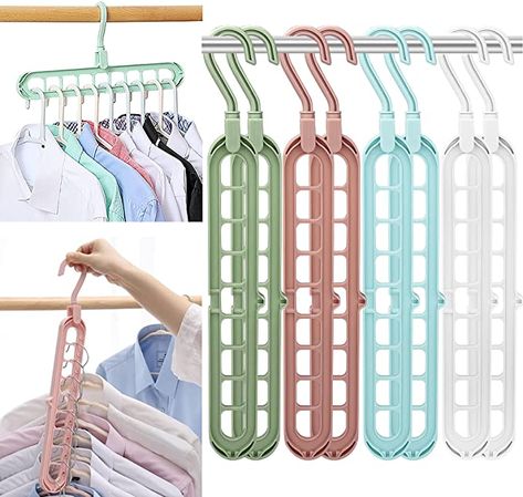 Closet Space Savers, Smart Closet, Closet Hangers, Camper Organization, Space Saving Hangers, Hanger Organizer, Hanger Rack, Clothes Hangers, Hanging Clothes