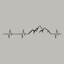 ☀ Mountains in my heartbeat! ☀ ORGANIC | Seedshirt Fine Line Mountain, Armband Tattoo Mountain, Mountain Heart Tattoo, Heartbeat Mountain Tattoo, Tattoo Heartbeat, Mountain Silhouette Tattoo, Tattoo Berge, Tatoo Ring, Ekg Tattoo