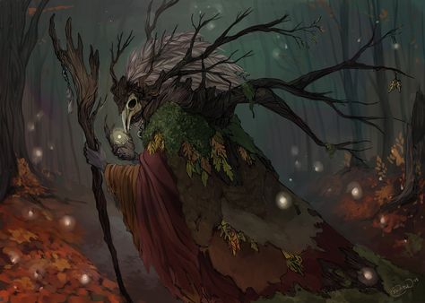 inkdrocket: “ Keeper of the Forest by *DestructorCAT ” Story Concepts, Monster Ideas, Forest Spirit, Fantasy Forest, 다크 판타지, Arte Fantasy, Creature Concept, Monster Art, Fantasy Inspiration