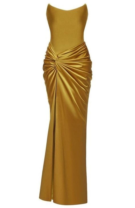 Gold Satin Dress, Gold Maxi Dress, Drape Maxi Dress, Elegant Dresses Classy, Ruffles Fashion, فستان سهرة, Satin Maxi, Satin Maxi Dress, Glam Dresses