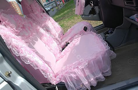 $190.01 Universal Car Seat Covers Bud silk Lace - Pink EB002 Pink Car Aesthetic, Pink Car Interior, Kawaii Car, Pink Car Seat, Princess Car, Pink Car Accessories, Pink Cars, Car Deco, Cool Car Accessories