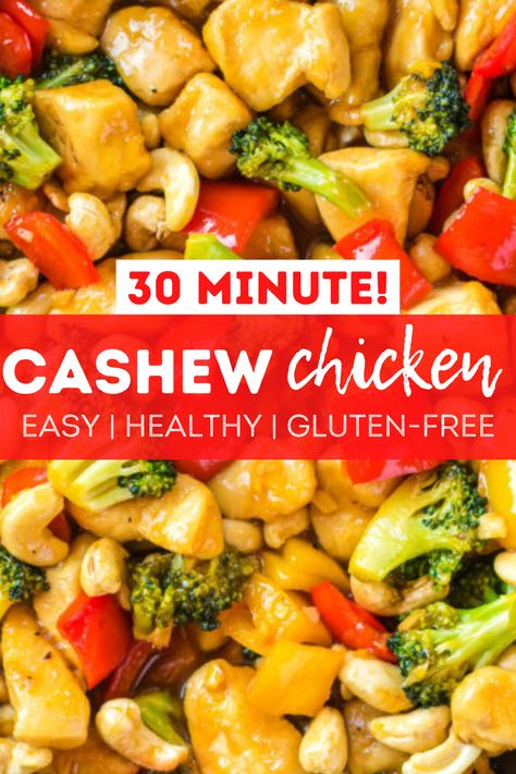 cashew chicken Healthy Cashew Chicken, Easy Cashew Chicken, Crockpot Ground Turkey, Chicken Recipes Dairy Free, Gluten Free Family Meals, Honey Balsamic Chicken, Healthy Turkey Recipes, Cashew Chicken Recipe, Main Dish Casseroles