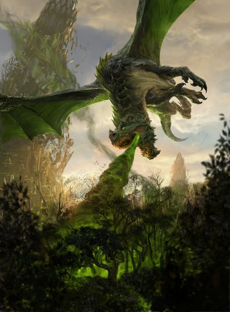 ArtStation - Magic the Gathering: "Green Dragon", Campbell White Dragon Rider Character Design, Wyvern Rider, Wyvern Art, Dnd Birthday, Dnd Places, Rpg Monsters, Creature Reference, Dnd Creatures, Dragon Riders