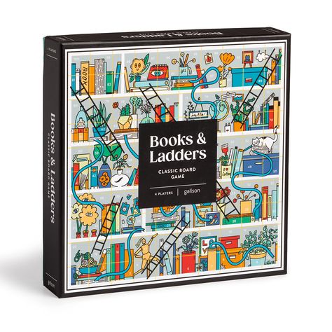 PRICES MAY VARY. TWIST ON A CLASSIC – The Books and Ladders Classic Board Game from Galison is a bookish play on the classic Snakes & Ladders game. The game was illustrated by Hyesu Lee, a Seoul-born, New York-based illustrator, artist, muralist and educator who uses comics as a medium without language barriers to capture vignettes of everyday experiences that connect us all EASY TO PLAY – The game board features a book lovers shelfie, with ladders that take you up, and bookmark ribbons (instead Educational Flash Cards, Ladders Game, Snakes And Ladders, Board Game Design, Brain Teaser Puzzles, Wooden Games, Classic Board Games, Board Games For Kids, Kids Board