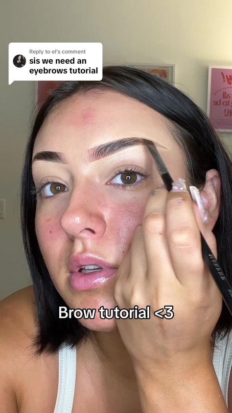 Replying to @el updated brow tutorial!!! | Eyebrows Tutorial | TikTok Brow Makeup Tutorial, Eyebrows Tutorial, Straight Eyebrows, Sparse Eyebrows, Eyebrow Hacks, Brow Tutorial, Filling In Eyebrows, Thick Brows, Fill In Brows