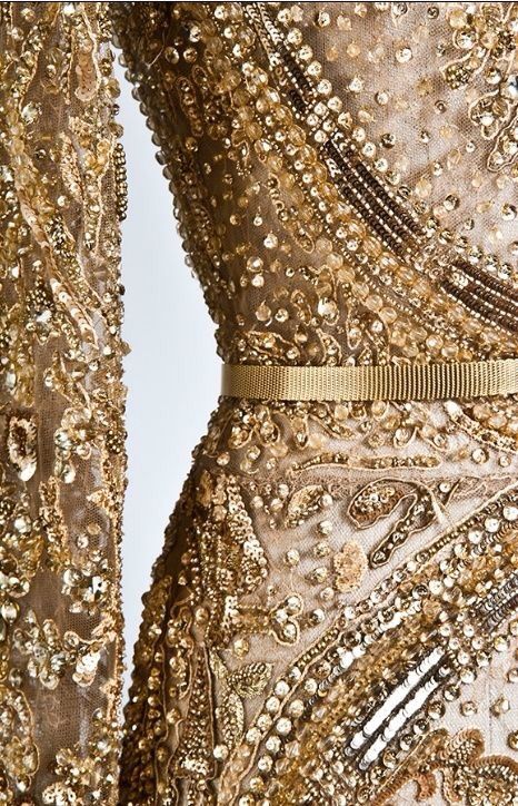 Detail Couture, Elie Saab Haute Couture, Gala Gonzalez, Ellie Saab, Elie Saab Couture, Party Mode, Sharon Stone, Couture Details, Gold Sequins