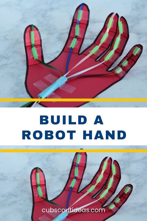 Robot Hand Stem Activity, Robot Hand Diy, Robot Science Preschool, Kindergarten Robot Project, Robot Hand Craft, Robotic Hand Project, Robotics Club Ideas, Build A Robot Craft, How To Build A Robot