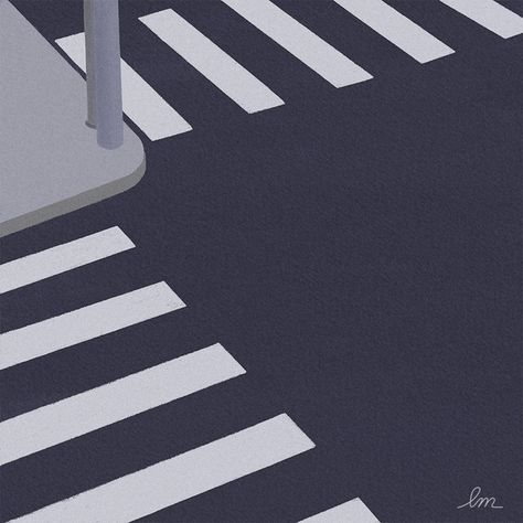 #crosswalk #crossroads #ipaddrawing Crosswalk Illustration, Crossroad Illustration, Crosswalk Drawing, Crossroads Drawing, Crossroads Illustration, Crossroads Aesthetic, Path Logo, Light Artwork, Crossy Road