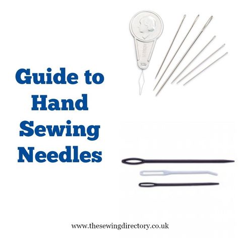 Guide to hand sewing needles Sewing Needles Guide, Storing Sewing Needles, Hand Sewing Needles Guide, Sewing Machine Needle Threader, Sewing Needle Sizes, Hand Sewing Needles, Types Of Hands, Needle Gauge, Sewing Needles