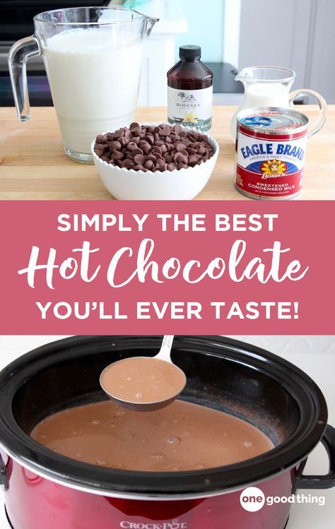 Best Hot Chocolate, Crockpot Hot Chocolate, Hot Cocoa Recipe, Cup Of Hot Chocolate, Cocoa Recipes, Christmas Hot Chocolate, Homemade Hot Chocolate, Chocolate Recipe, Chocolate Caliente