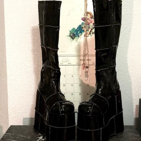 Demonia Stack, Patent Leather Boots, Over Knee Boot, Leather Boots, Combat Boots, Patent Leather, Boots, Free Shipping, Leather