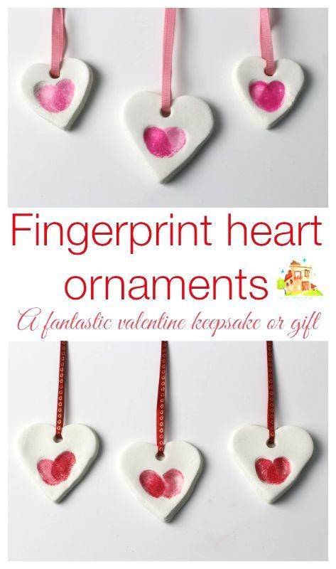 Fingerprint heart ornaments preschool valentine's day craft Ornaments Preschool, Baking Soda Clay, Fingerprint Heart, Valentines Bricolage, Ornament Craft, Preschool Valentines, Valentine Crafts For Kids, Groundhog Day, Mors Dag