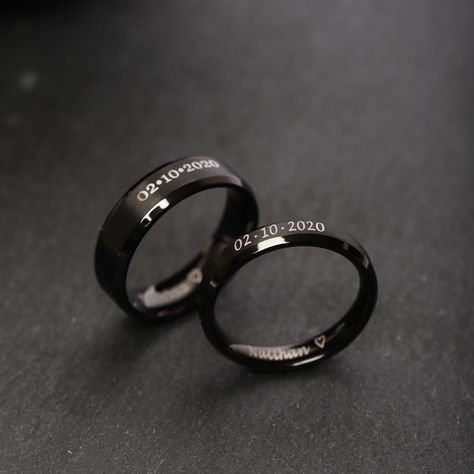 This Promise Couples Rings for you and your lover. You Can customize it with Engraving a Special Date / Name / Phrase Inside and the outside the Ring. It's a perfect gift for your boyfriend, husband or your loved one... Perfect for any outfit or occasion.  One of the most unique gift for couple. Note : If you want two men style, just let us know at the personalization box or message us. ❥ Why choose this product * People with allergies to jewelry can wear tungsten jewelry because it is naturally Rings To Get Your Boyfriend, Promise Rings For Men Boyfriends, Guy Promise Rings Boyfriends, Men Promise Rings Boyfriends For Him, Unique Gifts For Men Boyfriends, Men Promise Rings Boyfriends, Matching Gifts For Boyfriend, Promise Gifts For Boyfriend, Mens Promise Ring Boyfriends