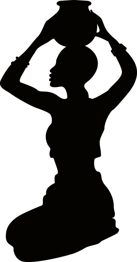 How To Draw Vector Art, African Women Art Drawing, African Silhouette Art, Black Silhouette Art Ideas, Silhouette Art Stencils, Black African Woman Art, African Woman Drawing, Silhouette Art Ideas, Silhouette Images Free