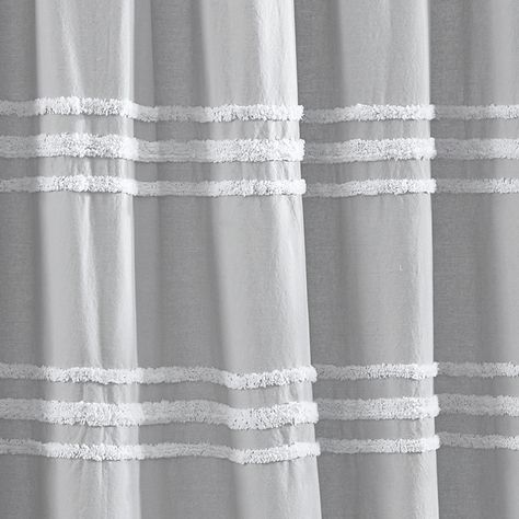 DKNY Chenille Stripe Shower Curtain - Bed Bath & Beyond - 39152263 Neutral Shower Curtain, Neutral Shower Curtains, Gray Shower Curtain, Grey Shower Curtain, Dining Room Table Rug, Stripe Shower Curtain, Gray Shower Curtains, Wall Mirror With Shelf, Cotton Shower Curtain