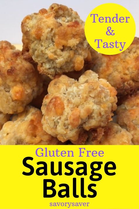 Gluten free sausage balls are a simple appetizer that everyone likes. Gluten Free Bisquick is an easy swap for traditional Bisquick recipe and cream cheese keeps them from drying out. Gluten Free Sausage Balls, Bisquick Recipe, Gluten Free Bisquick, Gluten Free Sausage, Sausage Balls Recipe, Gluten Free Appetizers, Bisquick Recipes, Gluten Free Christmas, Sausage Balls