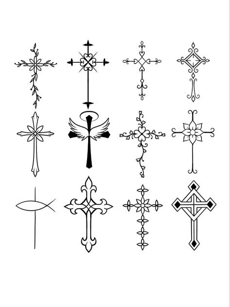 Simple Cross Tattoos For Women, Unique Cross Tattoos For Women, Small Cross Tattoos For Women, Pretty Cross Tattoo, Cool Cross Tattoos, Crosses Tattoo, Cross Tattoo Ideas, Crucifix Tattoo, Feminine Cross Tattoo