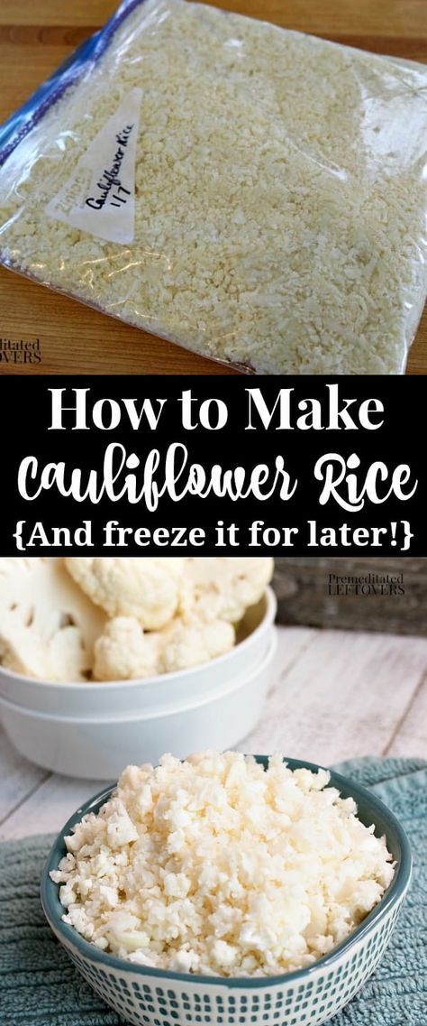 Riced Califlower Recipes, Cook Cauliflower Rice, Freeze Cauliflower, Substitute For Rice, Cook Cauliflower, Make Cauliflower Rice, Rice Cauliflower, How To Cook Cauliflower, Low Carb Rice